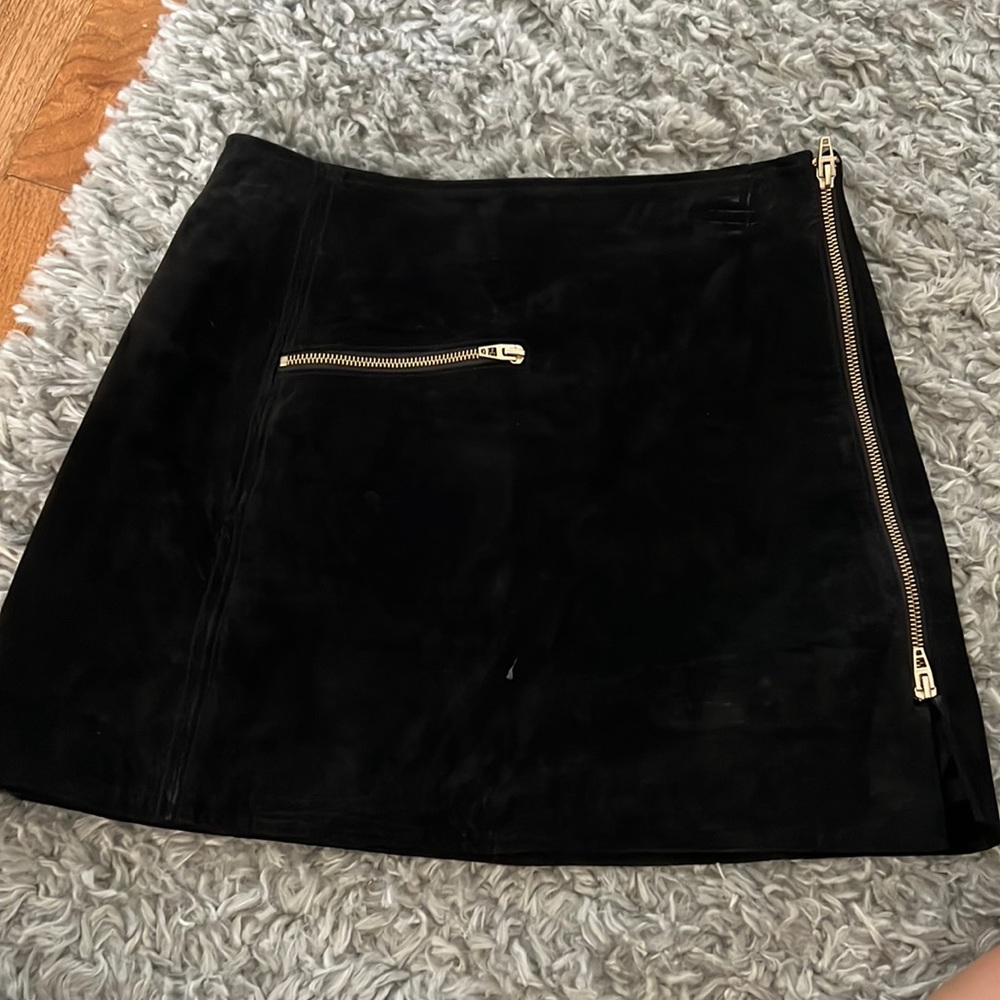Black Velvet Short with Gold Zippers